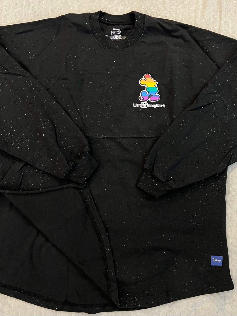 Disney Black Sweatshirt with Rainbow Mickey Pride Graphic